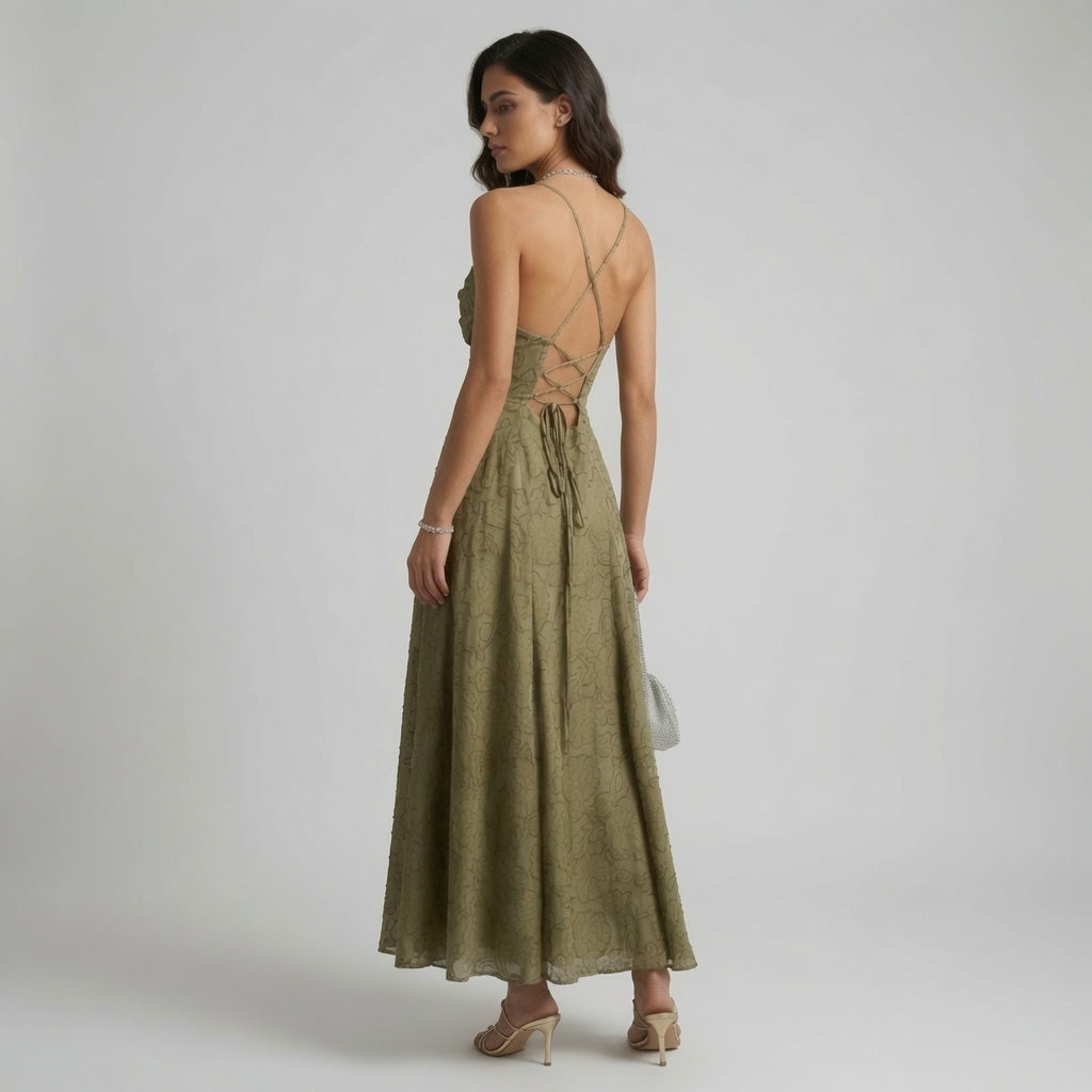 Livia — Vestito Maxi Halter Floreale