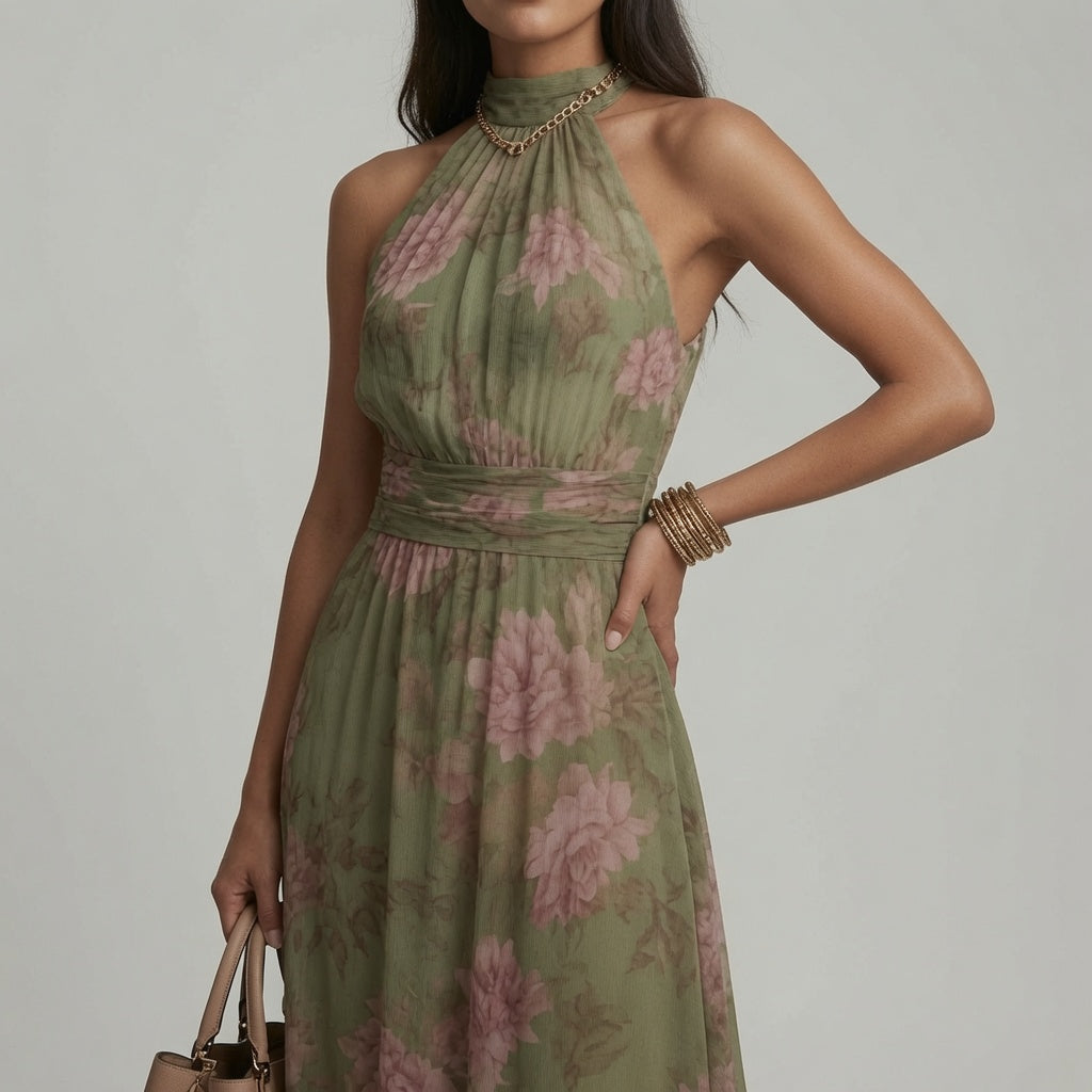 Livia Vestito Halter Floreale