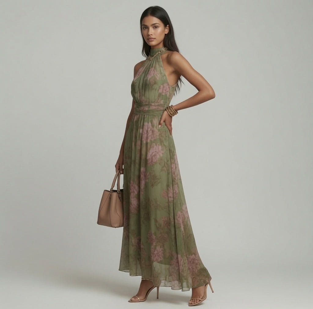 Livia Vestito Halter Floreale
